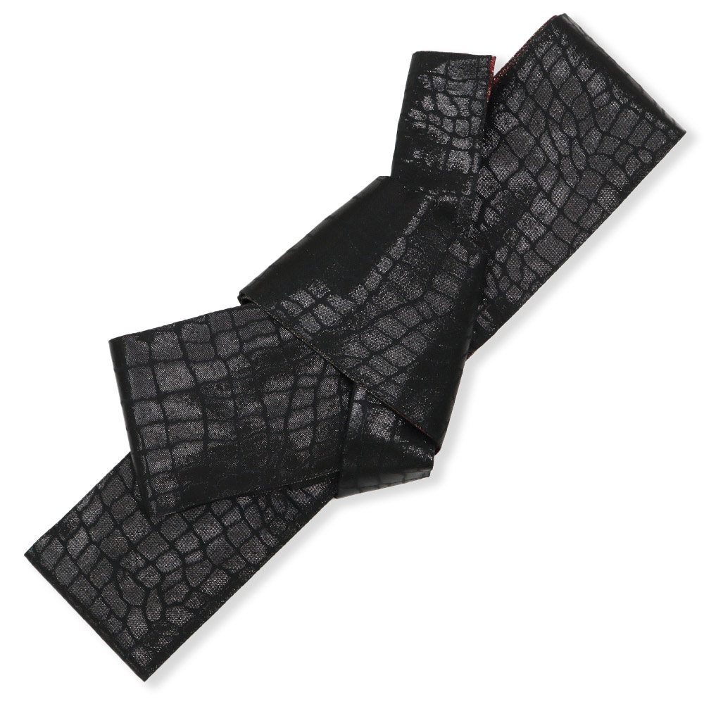 仕立て上がり西陣角帯（クロコダイル）【佐々木染織】