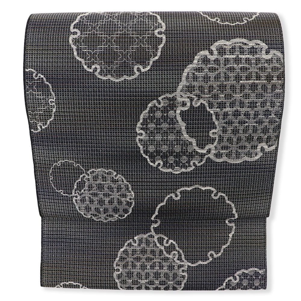 夏博多八寸名古屋帯（幾何雪輪）【やまだ織】