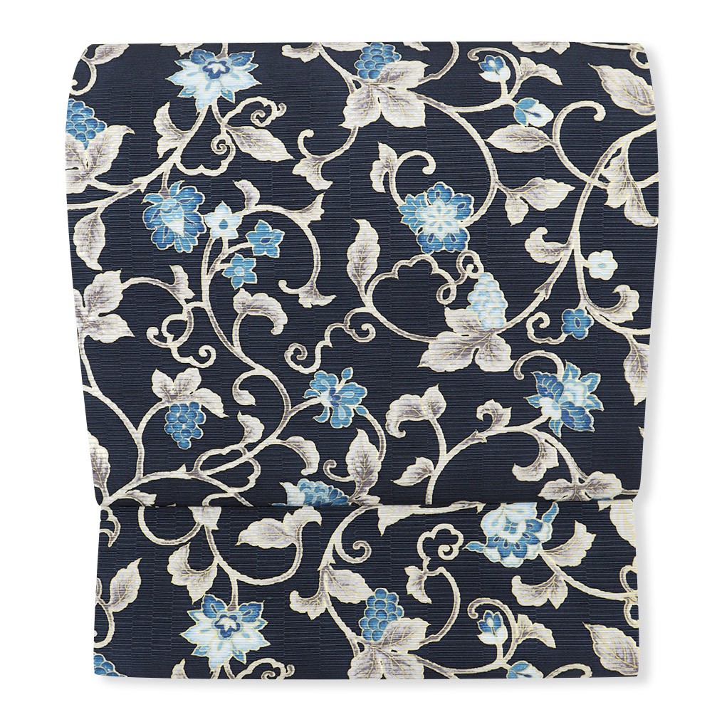 牛首八寸名古屋帯（葡萄更紗）【白山工房×岡重】