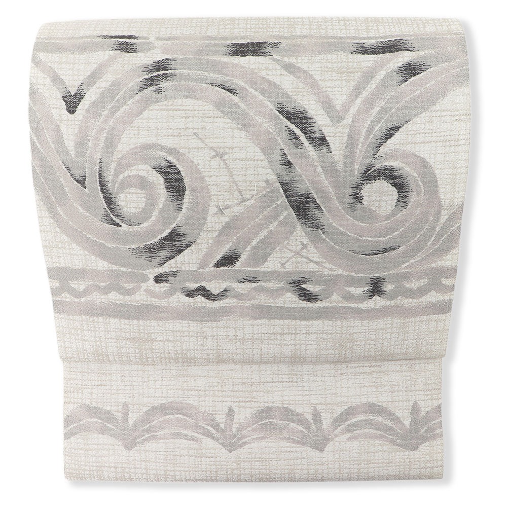 八寸名古屋帯（紬糸/渦段文）