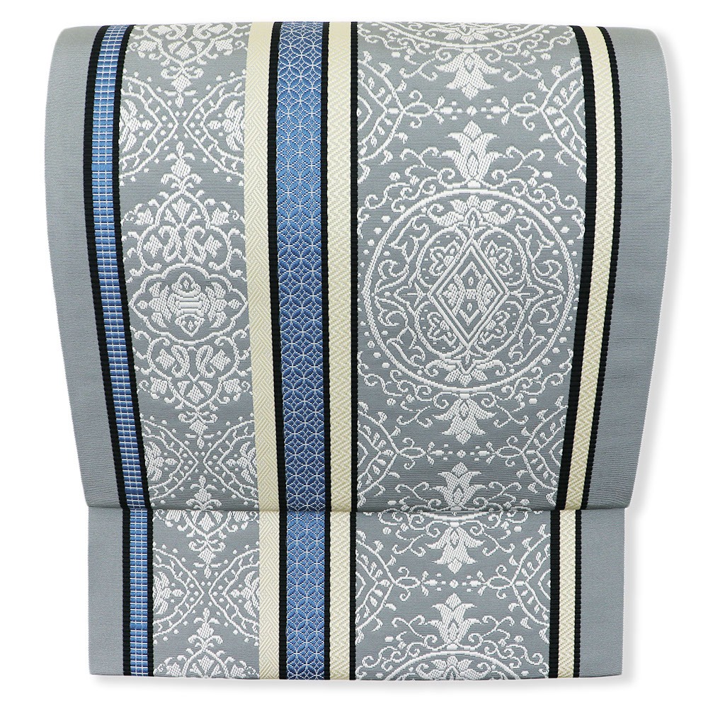 博多八寸名古屋帯（更紗間道）『博多絢爛』【井上絹織】