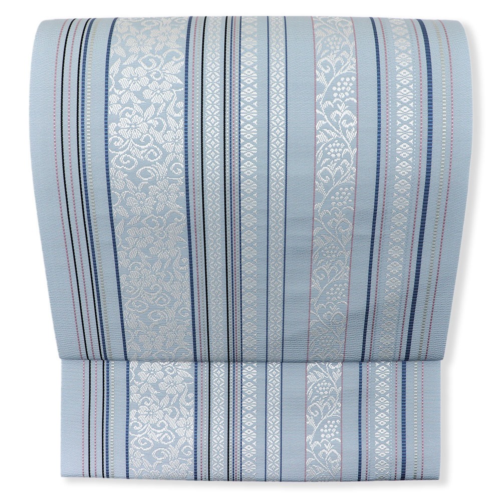 博多八寸名古屋帯（唐花間道）『博多絢爛』【井上絹織】