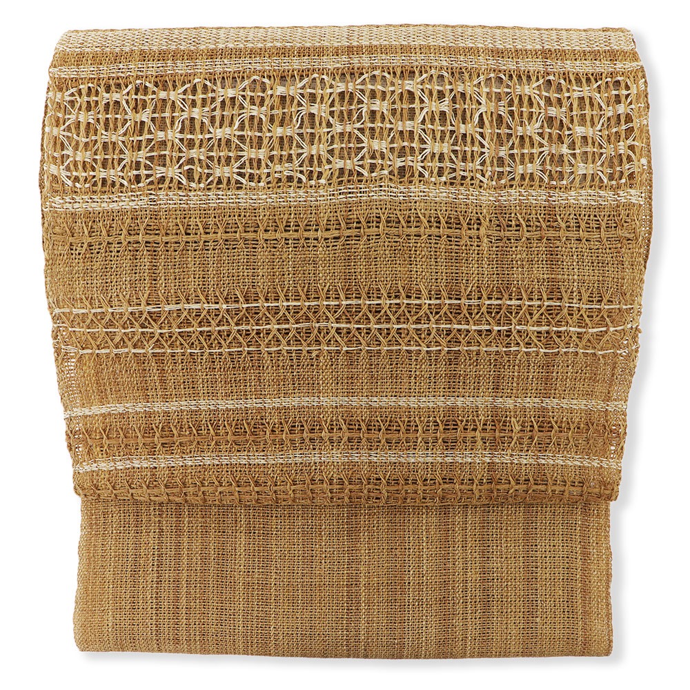 手織り科布八寸名古屋帯（横段）