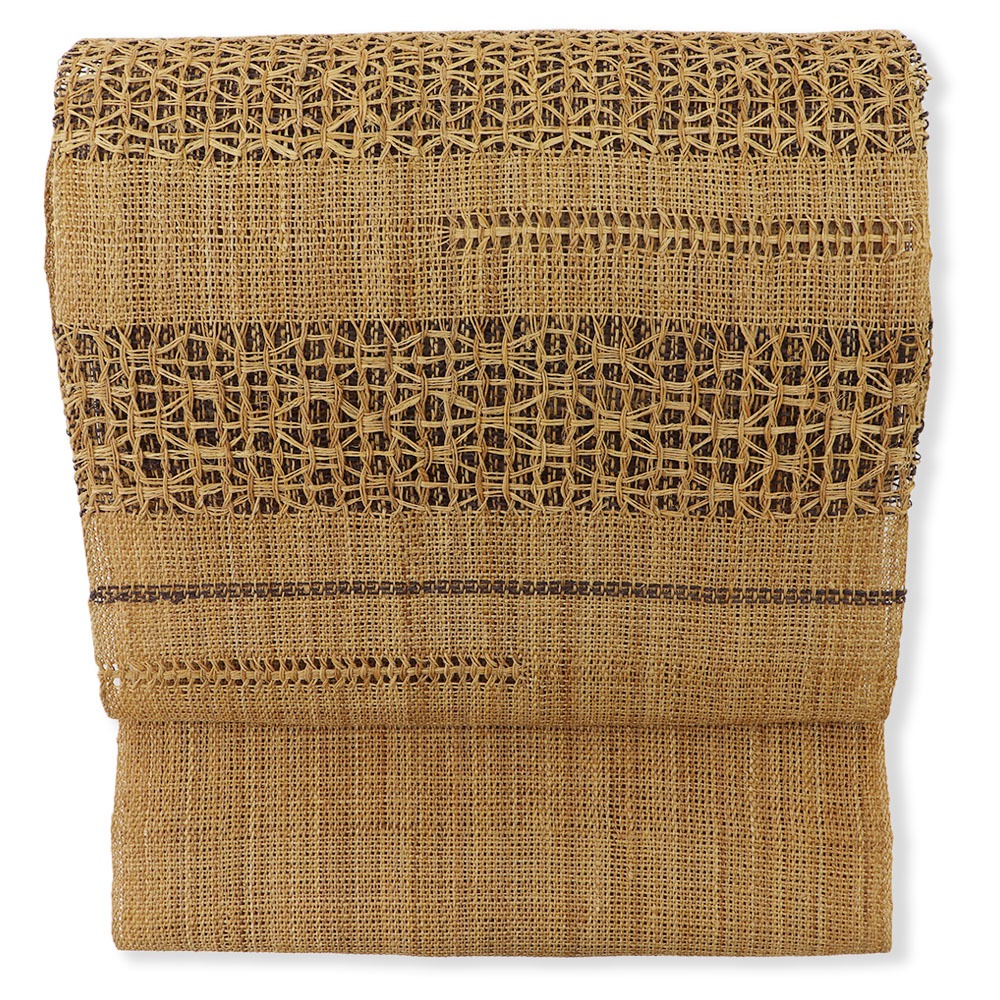 手織り科布八寸名古屋帯（横段）