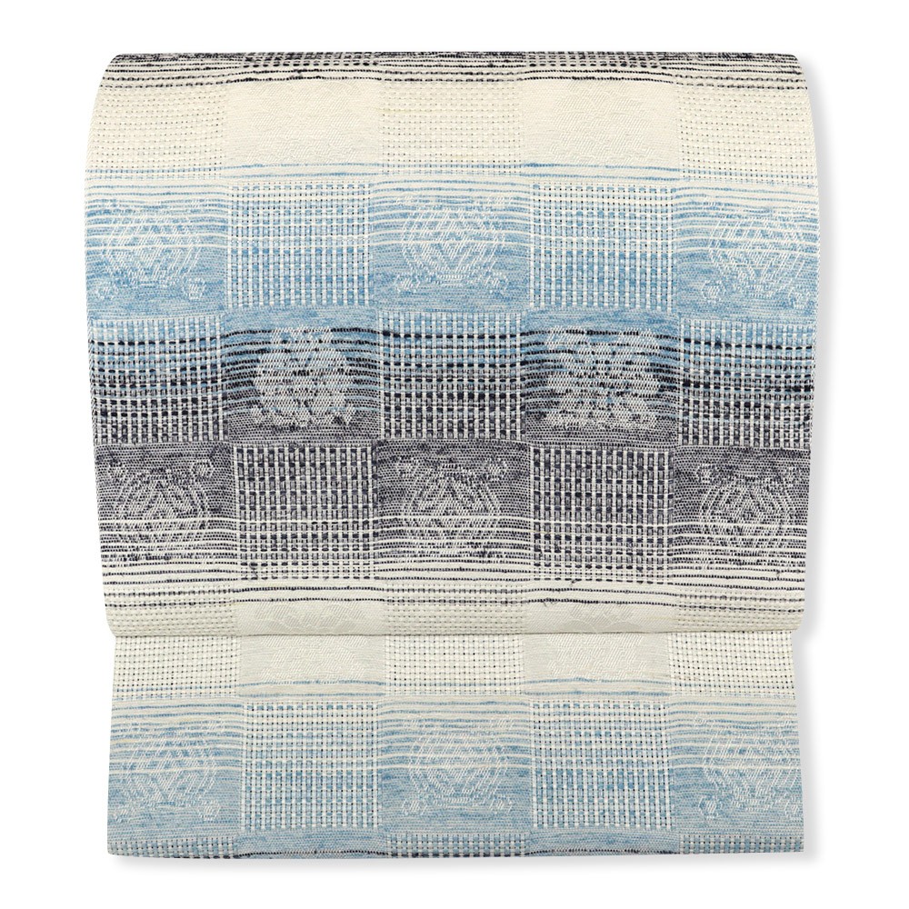 桐生紋織八寸名古屋帯（キビソ糸/横段割付）『彩』【泉織物】