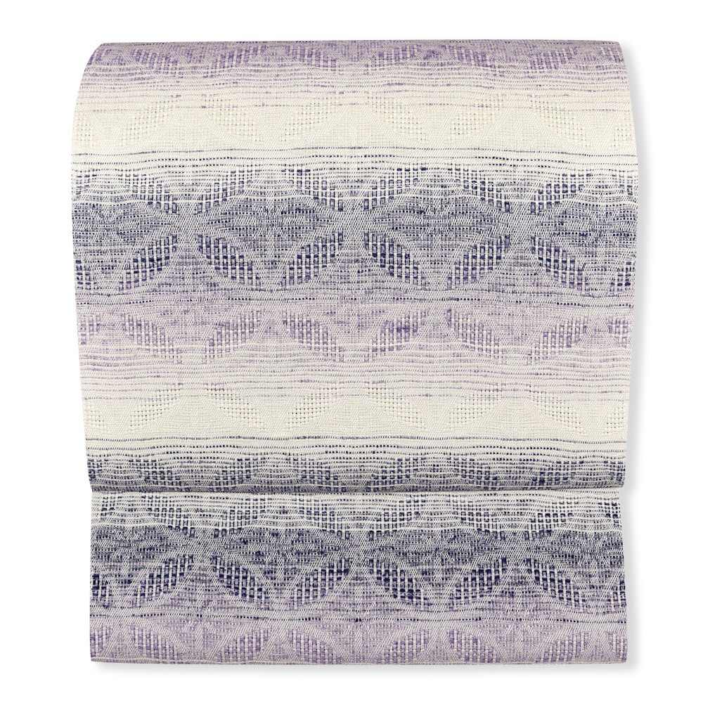 桐生紋織八寸名古屋帯（キビソ糸/横段花七宝）『彩』【泉織物】