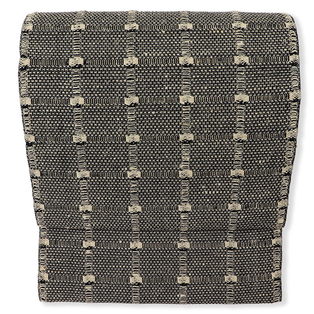 米沢鳳梨八寸名古屋帯（格子）【近賢織物】