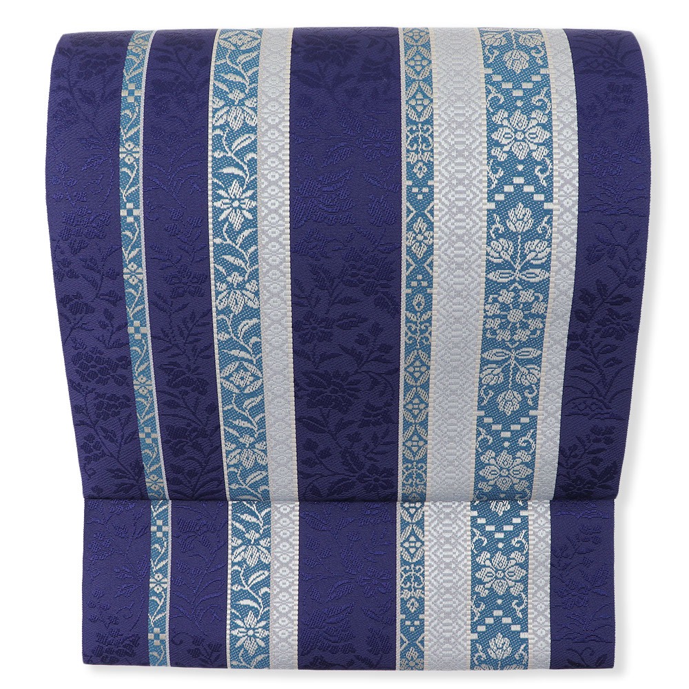 博多八寸名古屋帯（唐花間道）【森博多織】