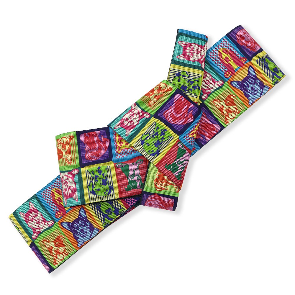 仕立て上がり角帯（DOGS/駆ける犬）【召しませ花】