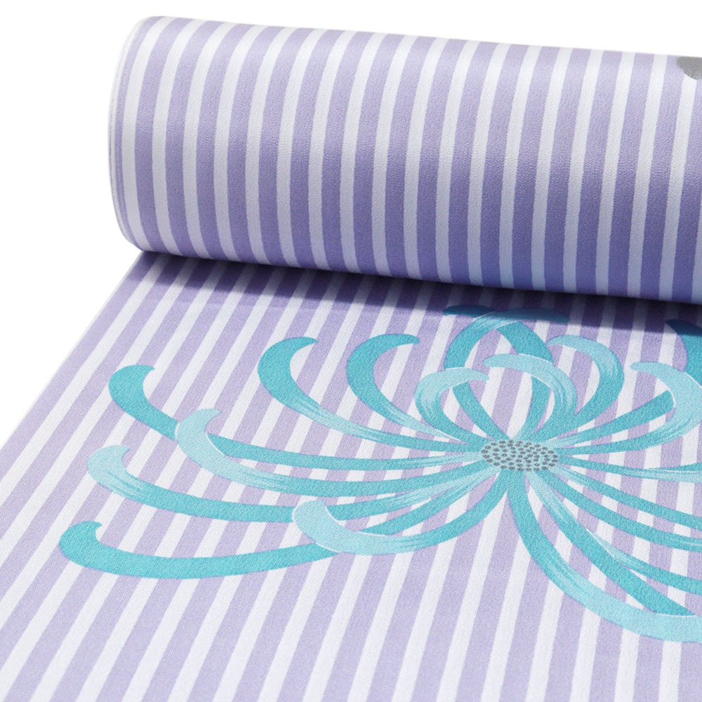 正絹長襦袢（縞に乱菊）