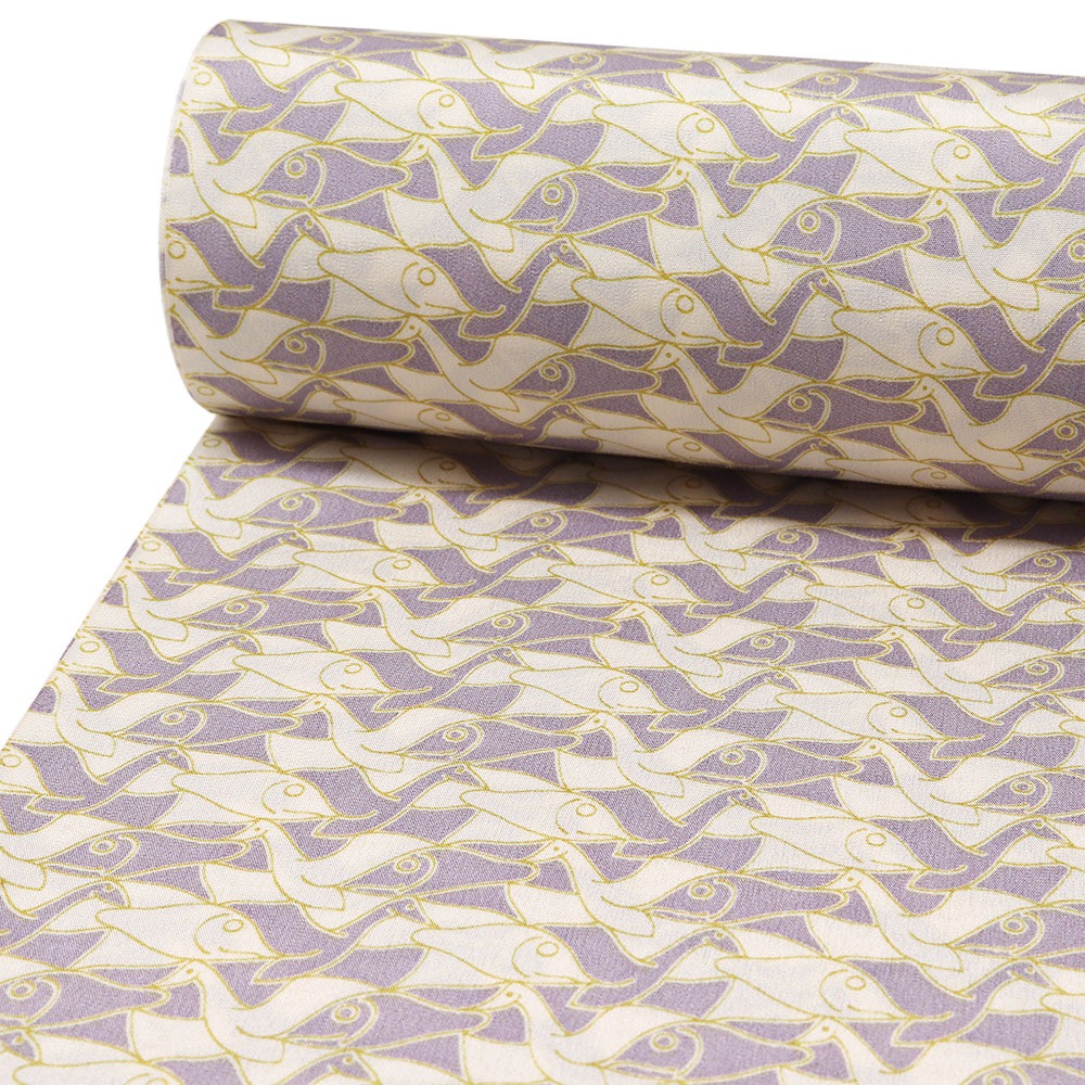 正絹長襦袢（鳥と魚）