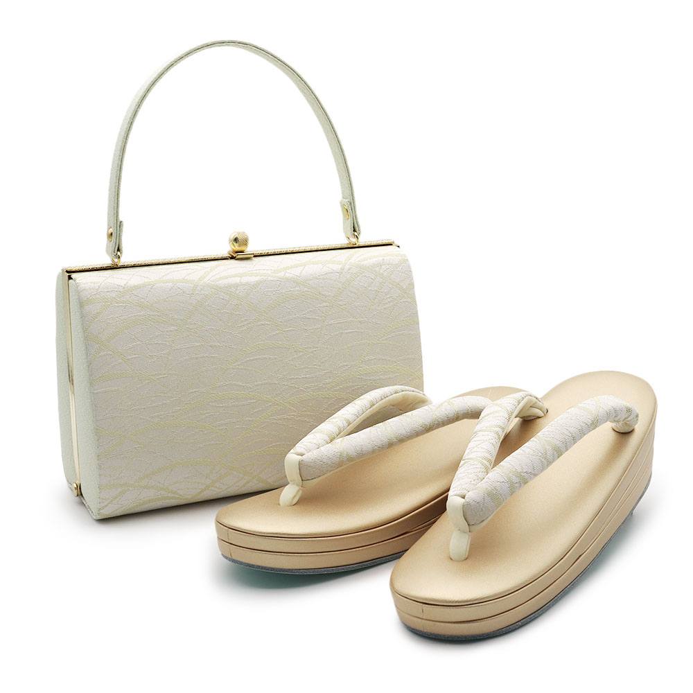 草履バッグセット（すすき）【白梅】