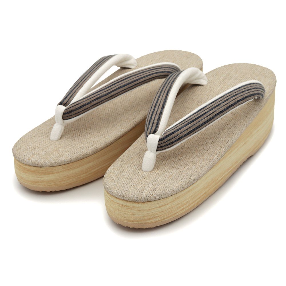 カフェ草履（縞）【カレンブロッソ】