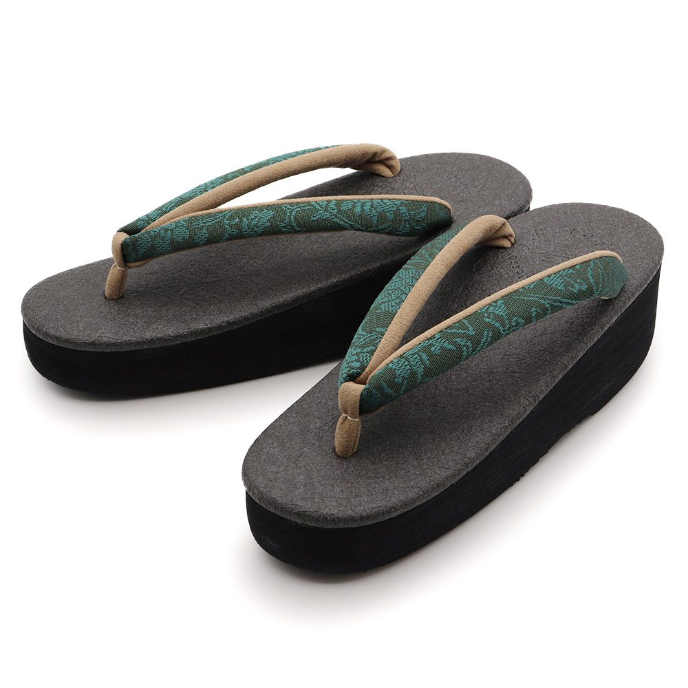 博多織カフェ草履（花唐草）【カレンブロッソ】