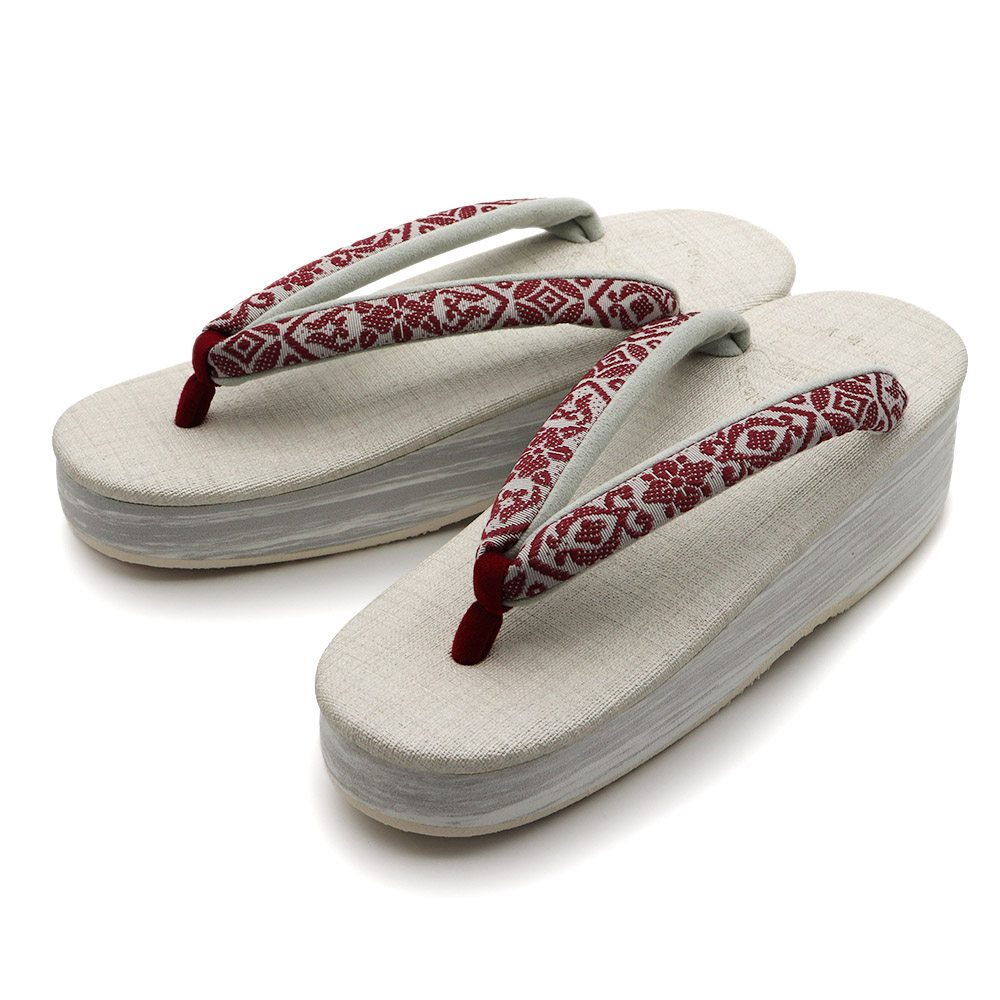 博多織カフェ草履(花菱七宝)【カレンブロッソ】