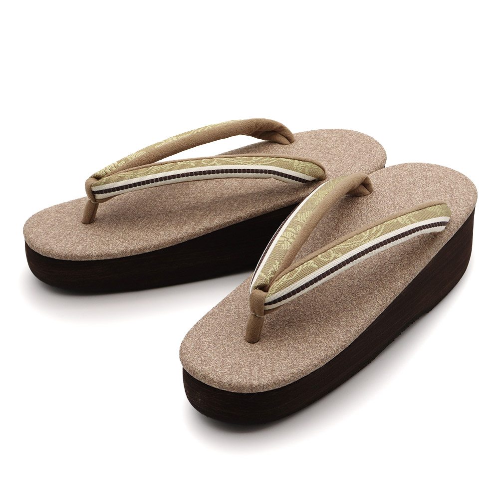 博多織カフェ草履（間道/唐草）【カレンブロッソ】