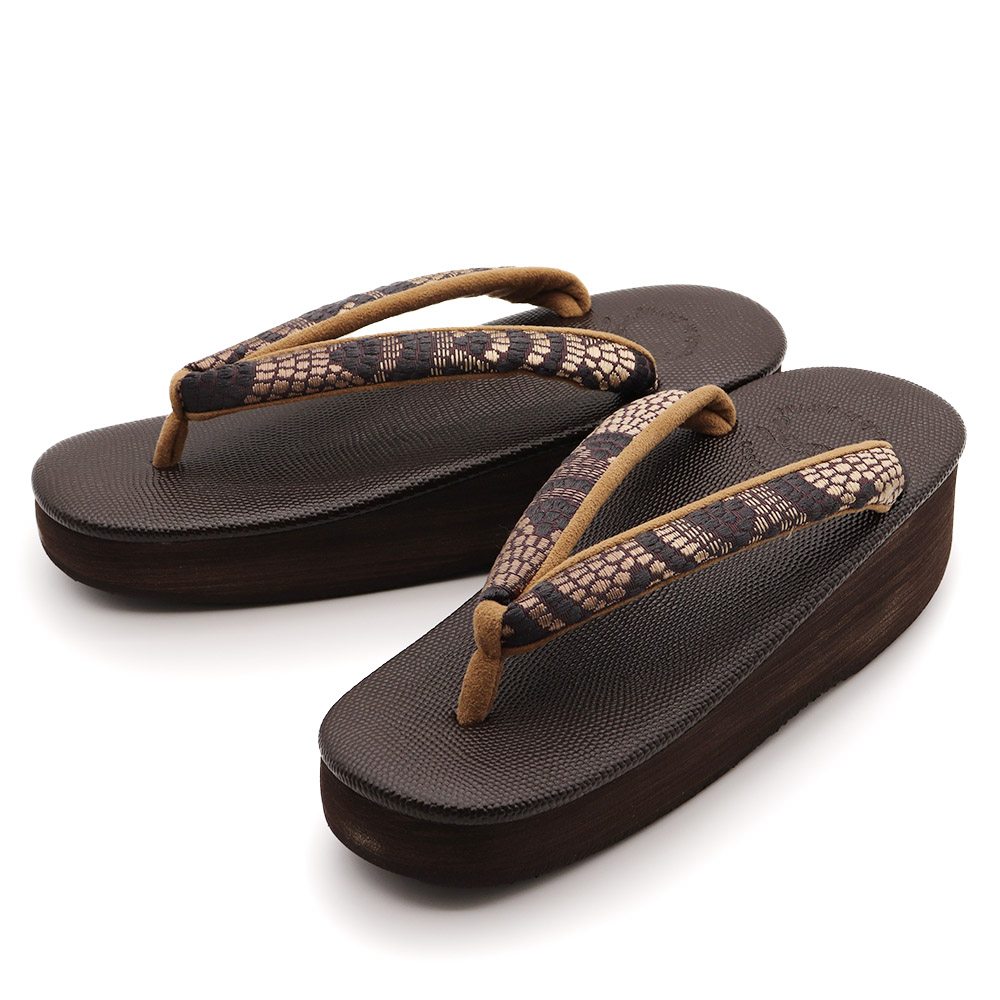 博多織カフェ草履(石畳)【カレンブロッソ】