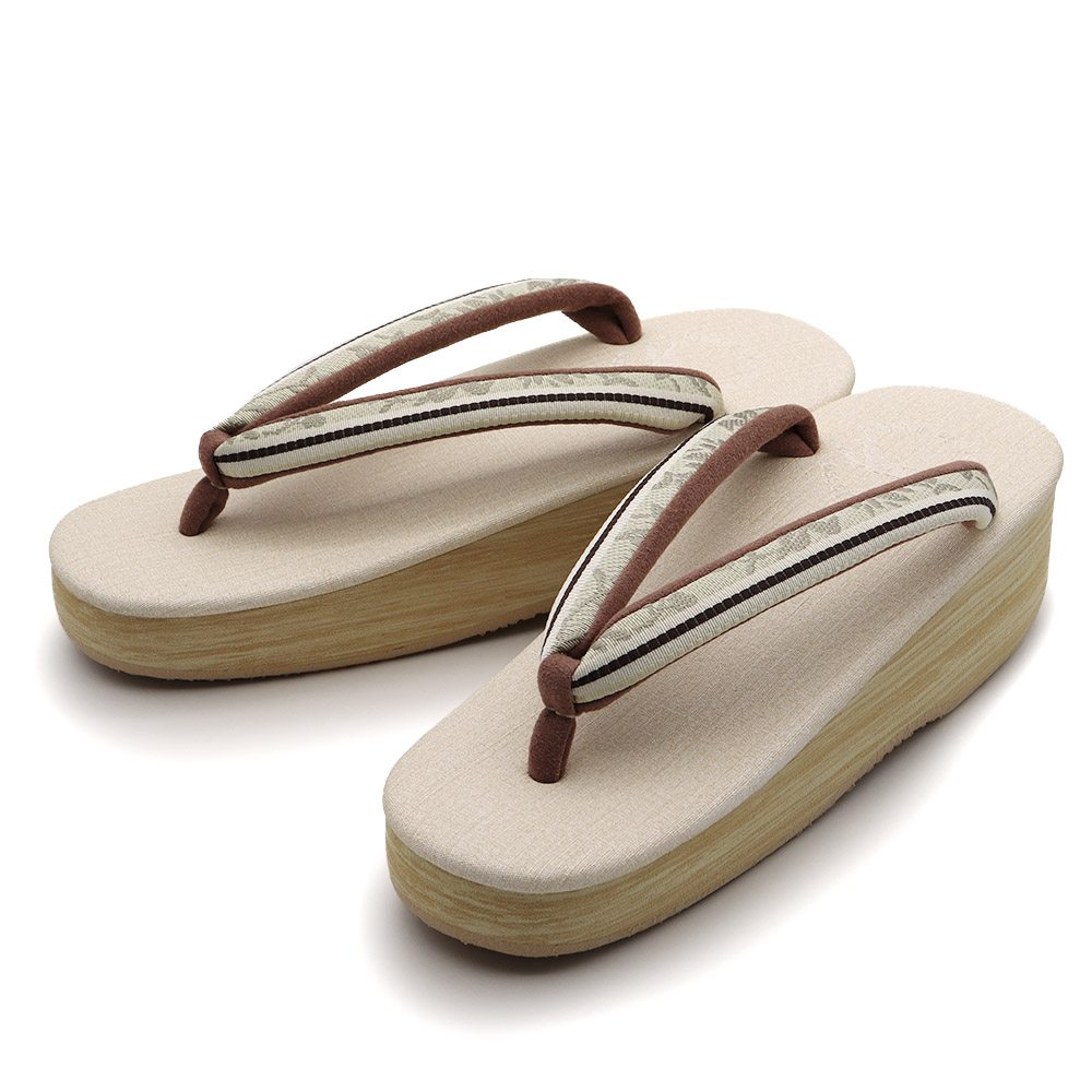 博多織カフェ草履（間道/唐草）【カレンブロッソ】