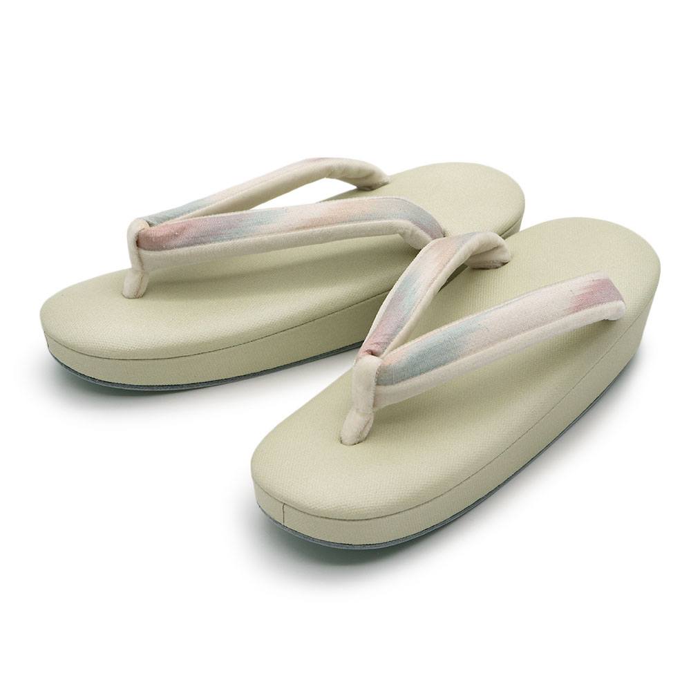 一枚芯草履（紬地）【白梅】