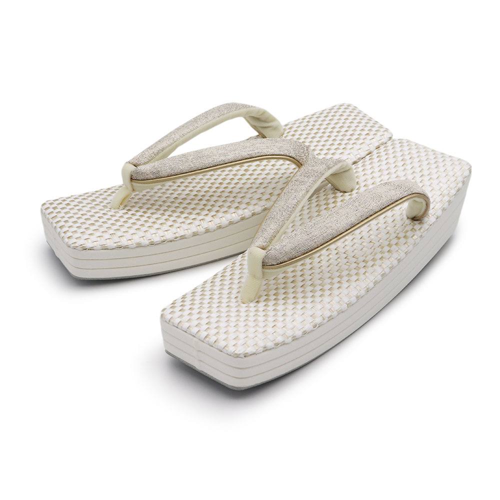 スクエア型草履【白梅】