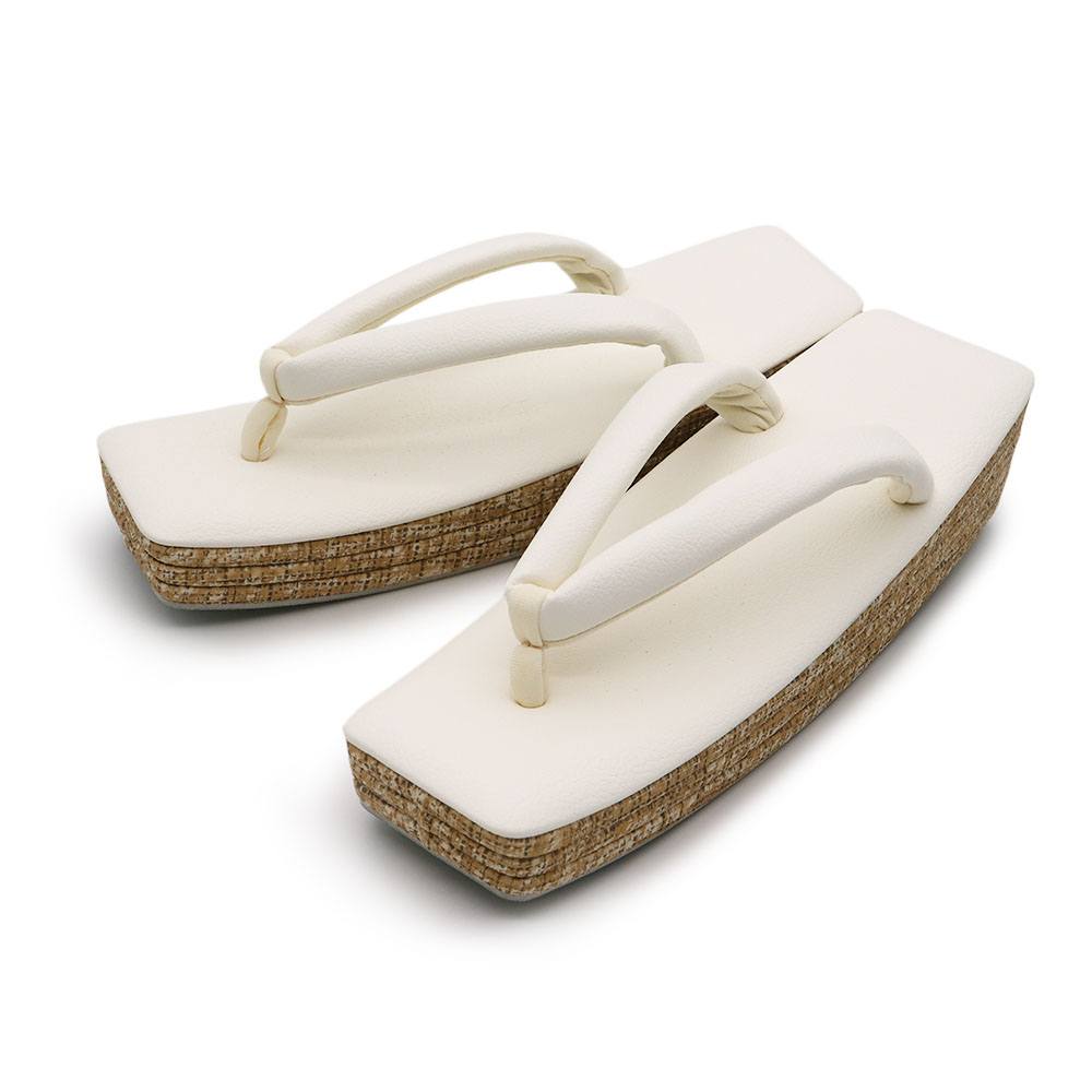 スクエア型草履【白梅】