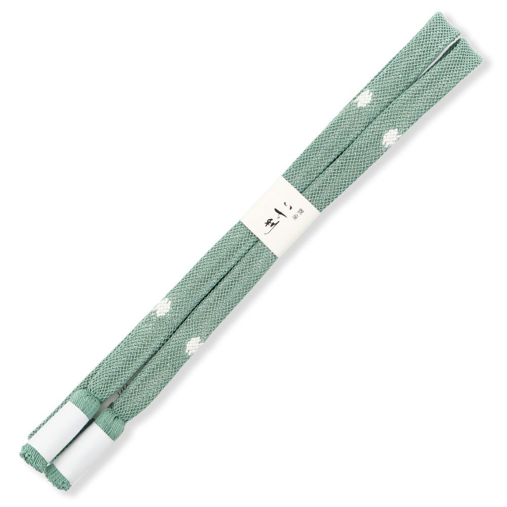 内記組み撚り房夏帯締（銀入り水玉）【加藤萬】