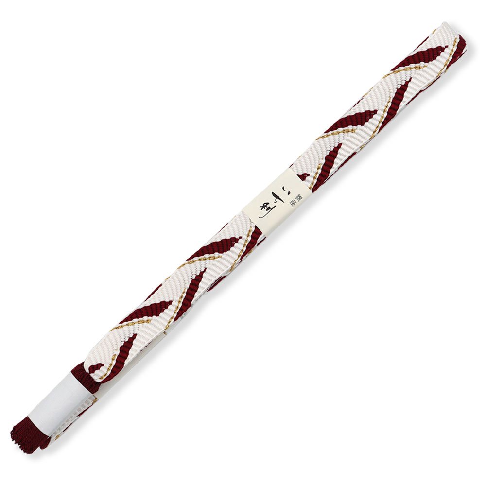 笹波組み撚り房帯締（柳葉）【加藤萬】