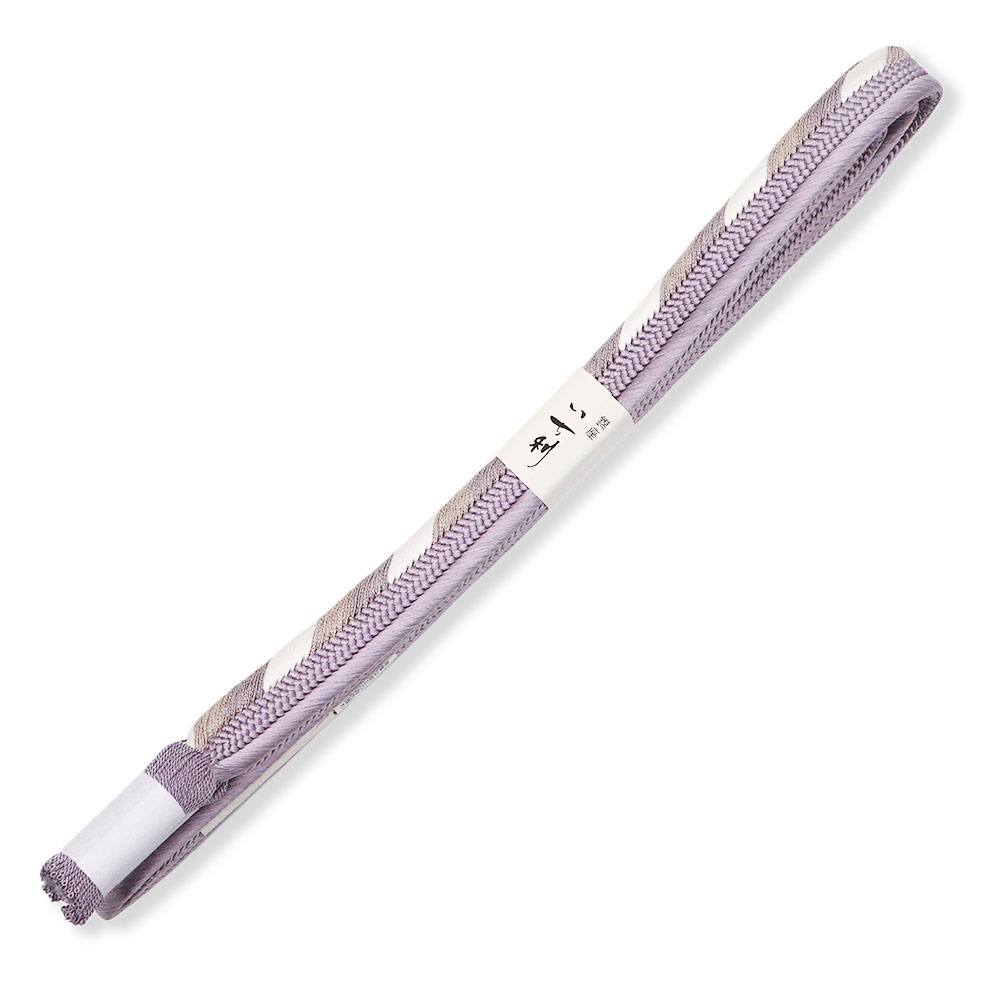 平組み撚り房帯締（片耳縞）【加藤萬】