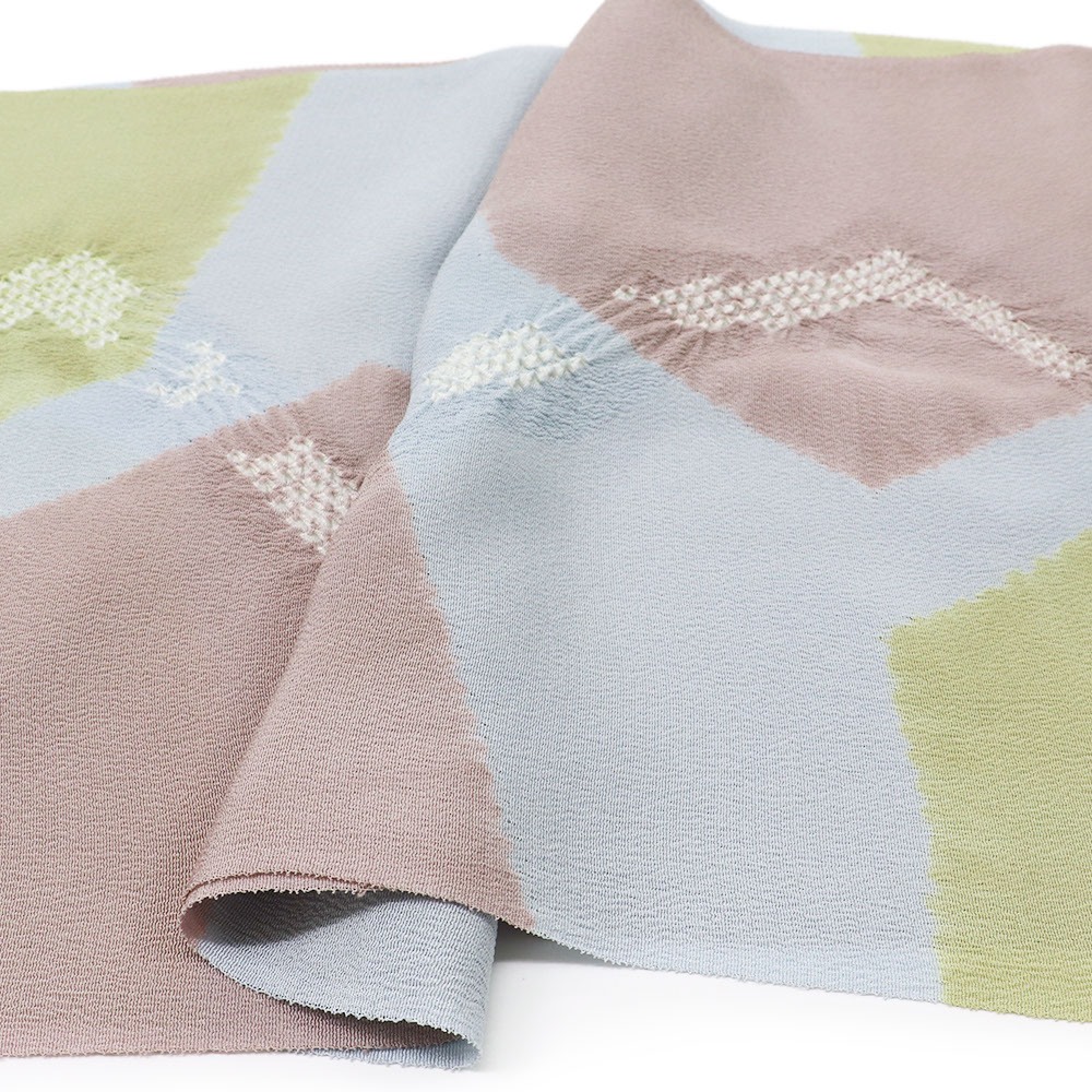 輪出し絞り帯揚（幾何に山路）【加藤萬】