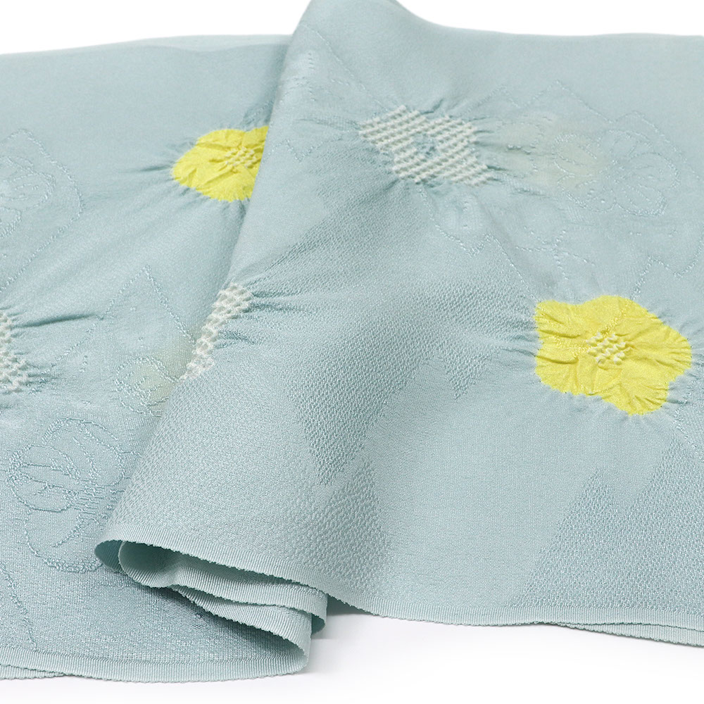 輪出し絞り帯揚（松皮菱に小花）【加藤萬】