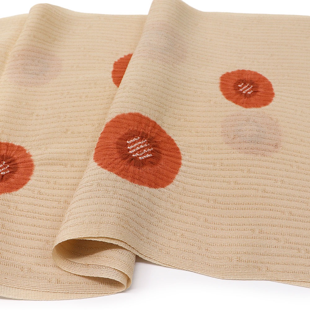 紗帯揚（丸花）【加藤萬】