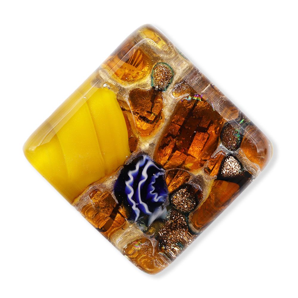 ベネチアンガラス帯留（1.5cm×1.5cm）