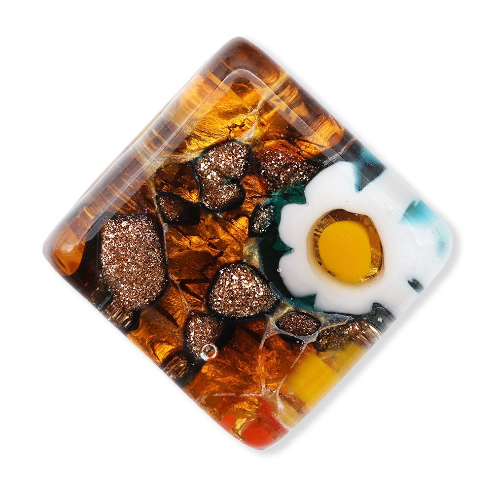 ベネチアンガラス帯留（1.5cm×1.5cm）