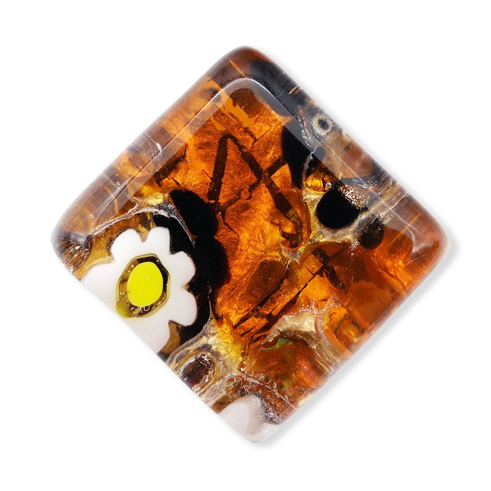 ベネチアンガラス帯留（1.5cm×1.5cm）