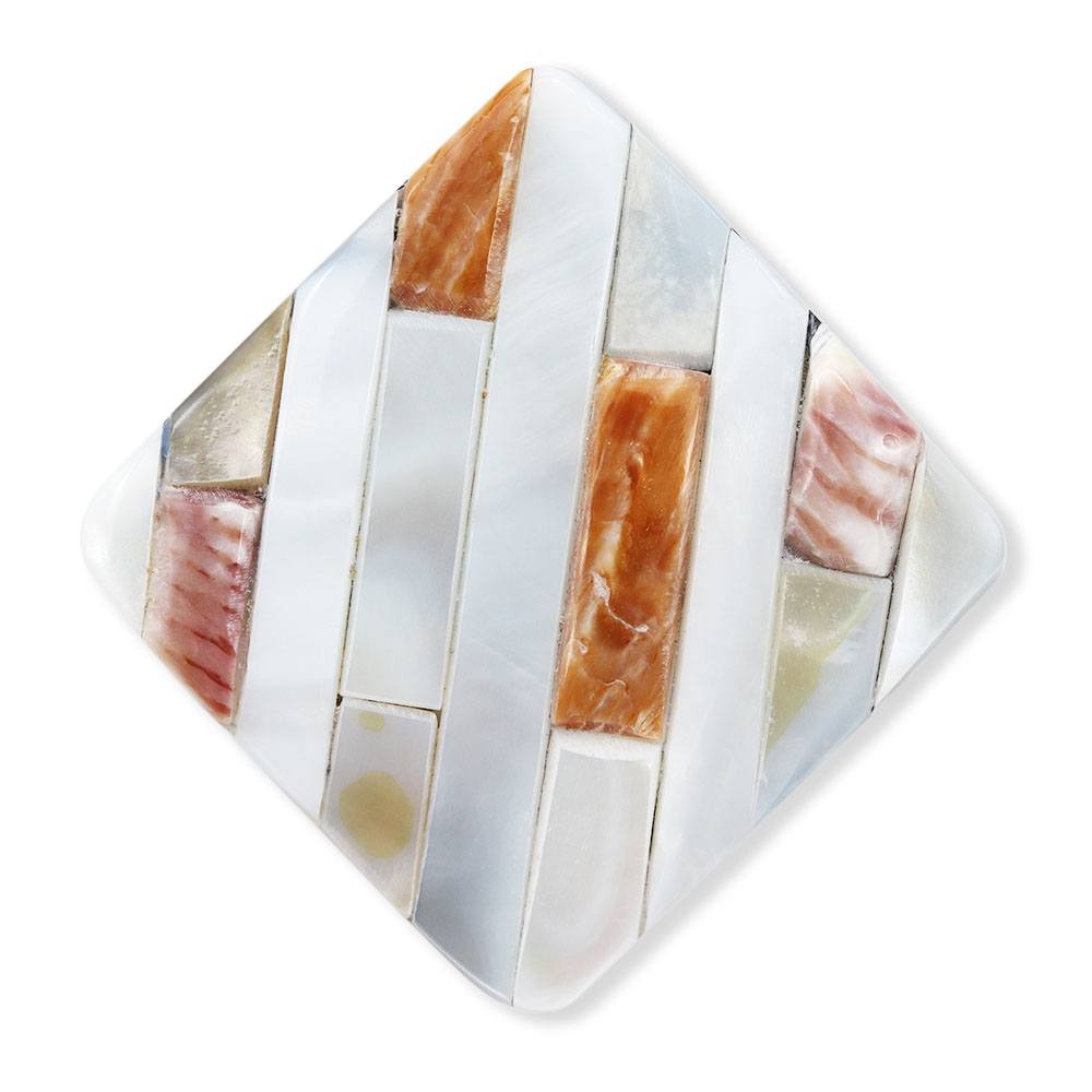 貝帯留（ボーダー/スクエア）【リオン工芸】