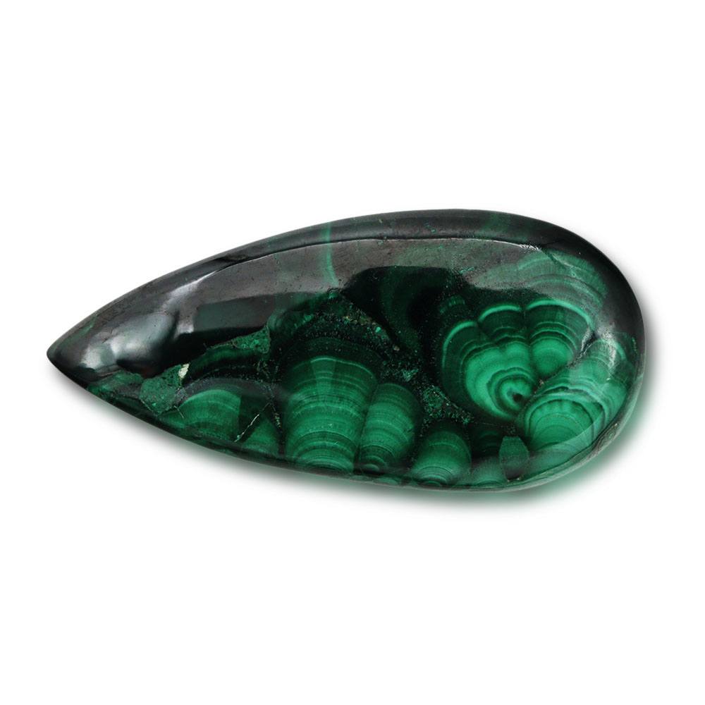 天然石帯留（ドロップ形/マラカイト）