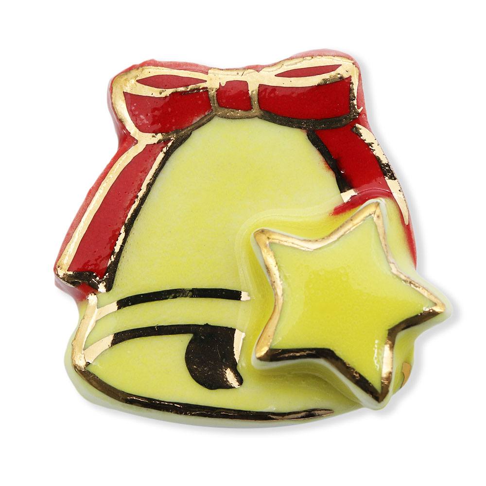 清水焼帯留(ベルと星)【馬籠静】