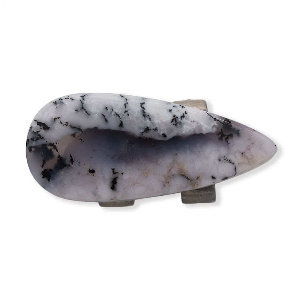 天然石帯留(デンドリックオパール)