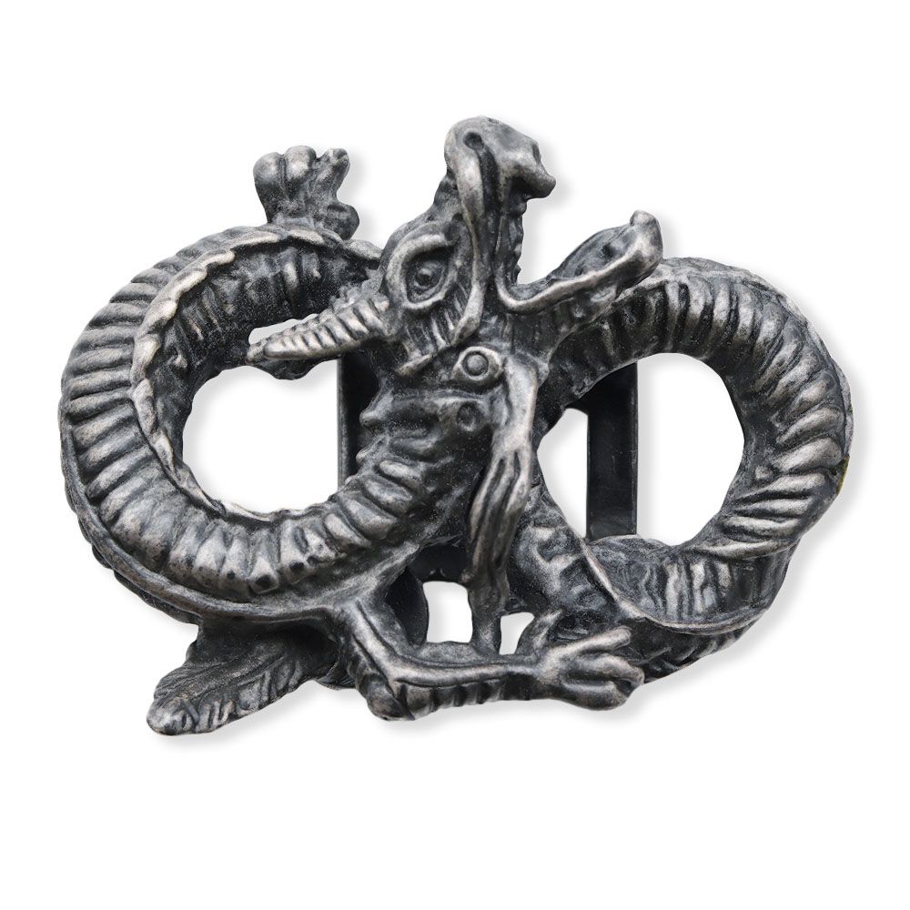 銀製帯留（龍）【衿秀】