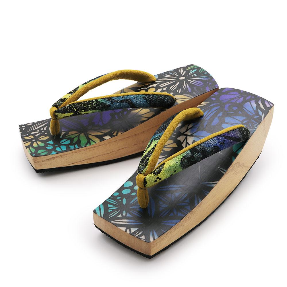 桐下駄（ステンドグラス/唐花）【黒澤桐材店×小室庵】