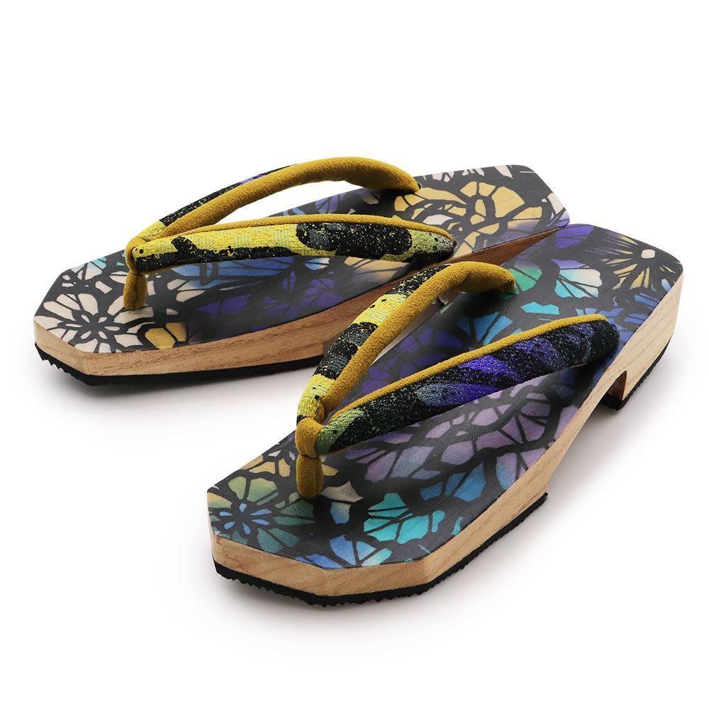 桐下駄（ステンドグラス/唐花）【黒澤桐材店×小室庵】