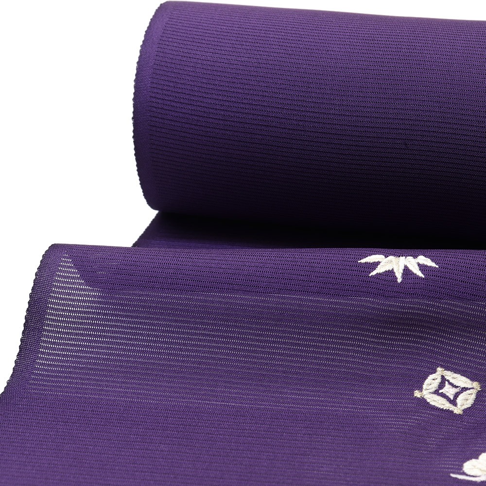 刺繍絽小紋（宝尽し）：紫