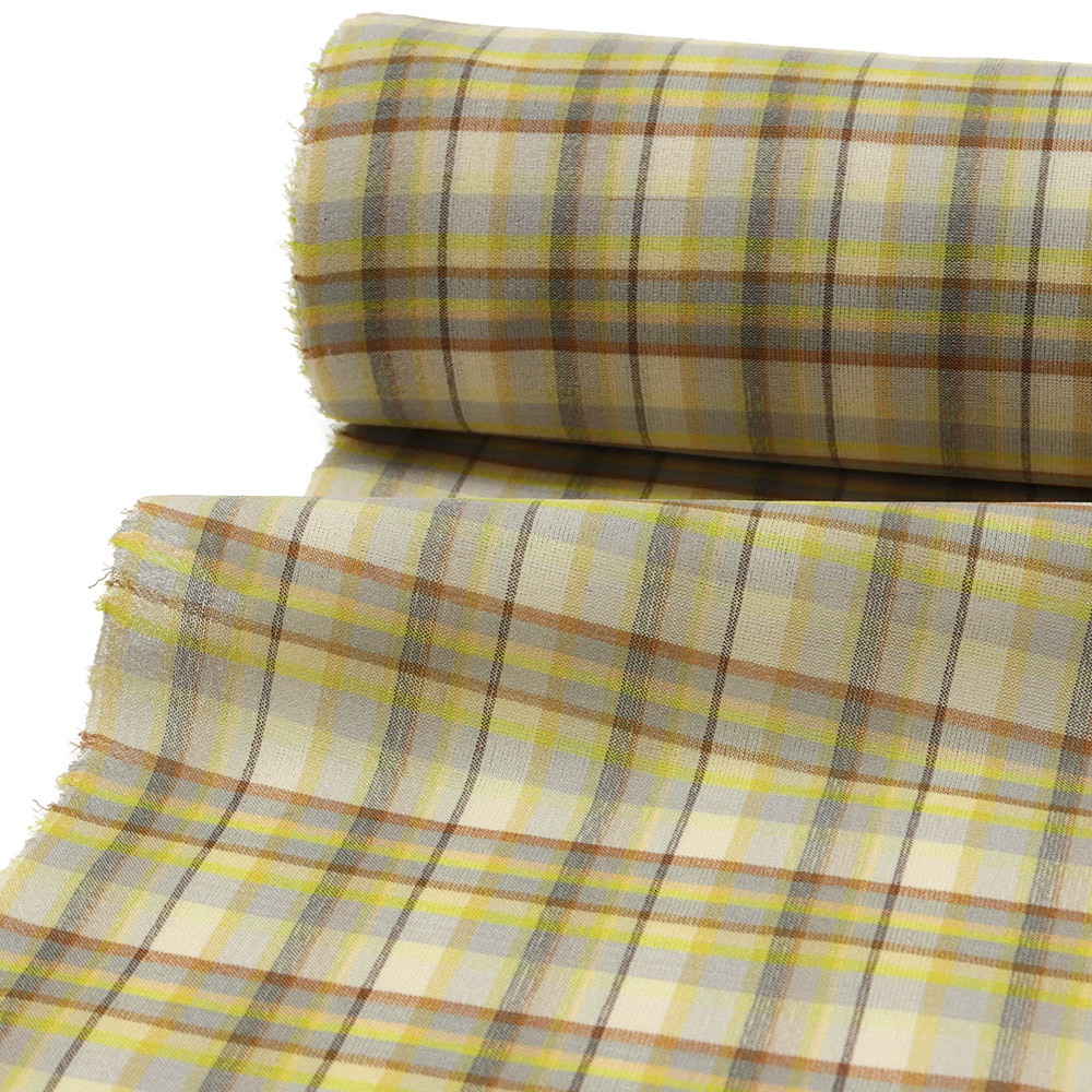 夏伊那紬（格子）【久保田織染】