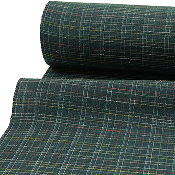 長井紬(みじん格子)『紅の乱縞』【渡源織物】