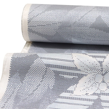 白大島紬（唐花）『匠彩』【田畑織物】