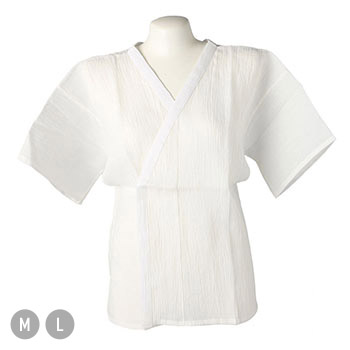 本麻共袖肌着（手もみ楊柳）