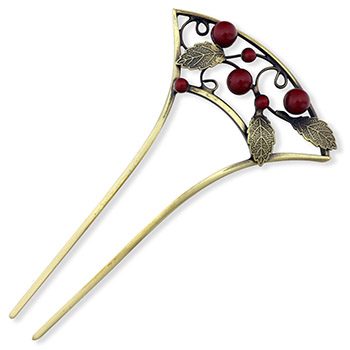 バチ型かんざし（南天）【大原商店】