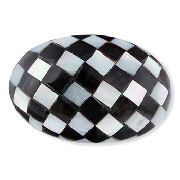 螺鈿帯留（市松/オーバル）『花しおり』【大原商店】