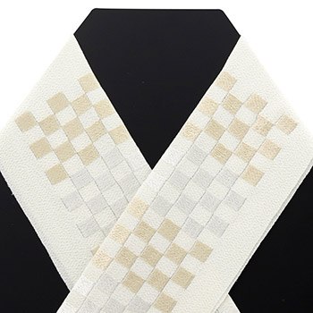 吉祥文様刺繍半衿（市松）【いち利モールオリジナル】