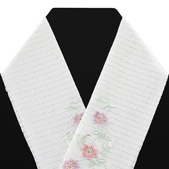 刺繍絽ちりめん半衿（鉄線）【いち利モールオリジナル】